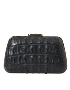 Black Exotic Skin Leather Shoulder Crossbody Box Clutch Bag Balenciaga