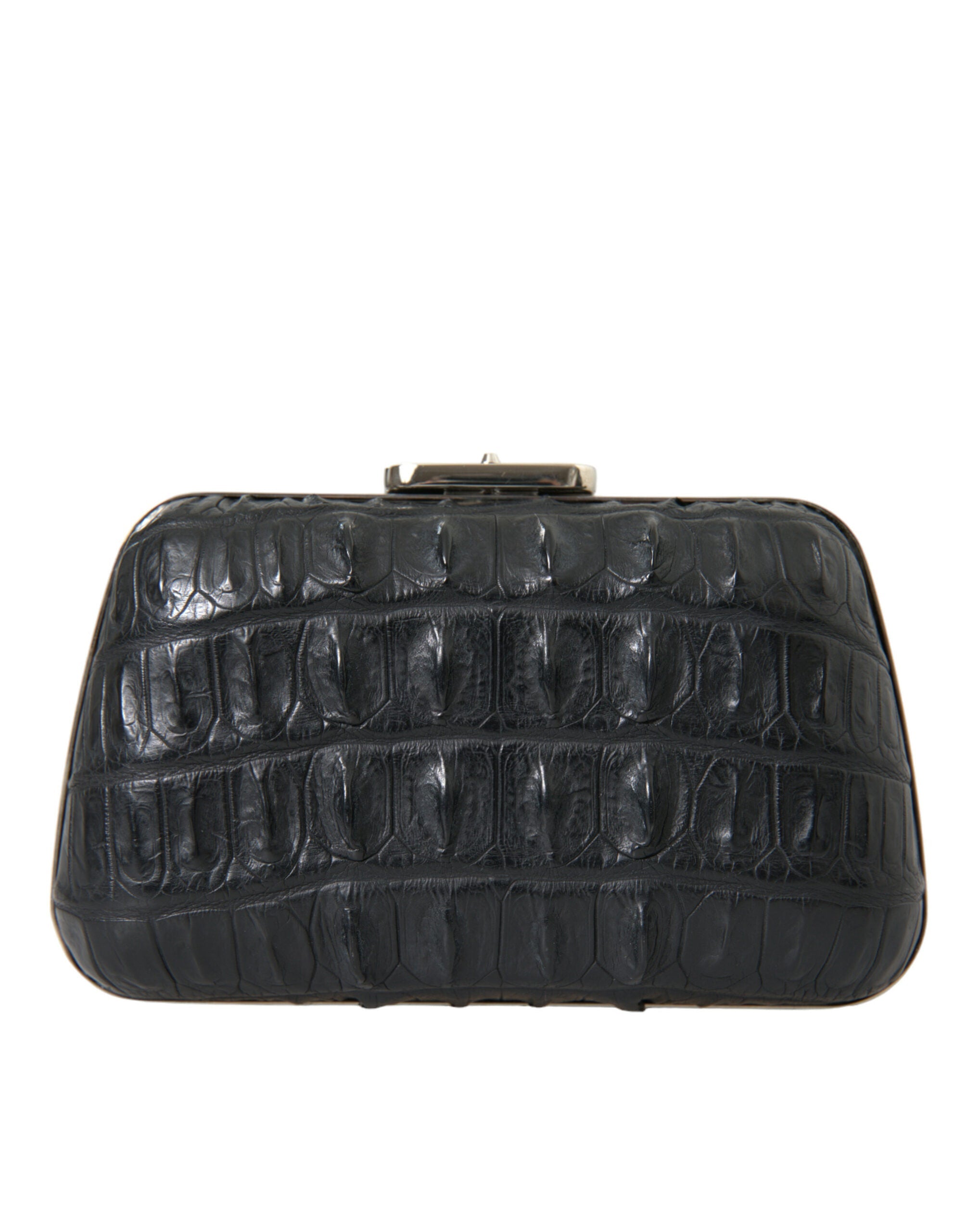 Black Exotic Skin Leather Shoulder Crossbody Box Clutch Bag Balenciaga