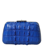 Blue Exotic Skin Leather Shoulder Crossbody Box Clutch Bag Balenciaga