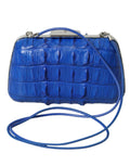 Blue Exotic Skin Leather Shoulder Crossbody Box Clutch Bag Balenciaga