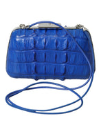 Blue Exotic Skin Leather Shoulder Crossbody Box Clutch Bag Balenciaga