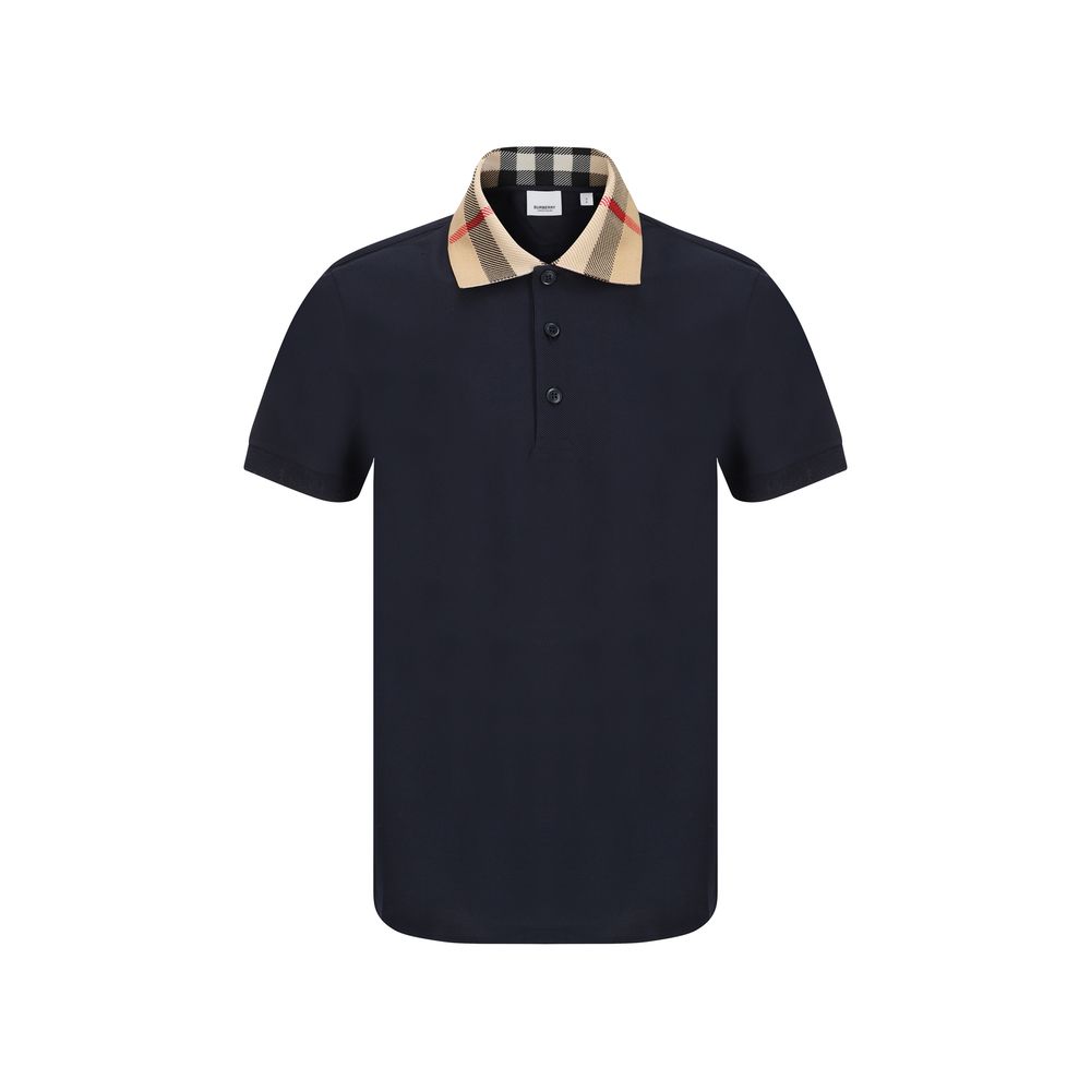 Blue Cotton Polo Shirt Burberry