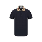 Blue Cotton Polo Shirt Burberry
