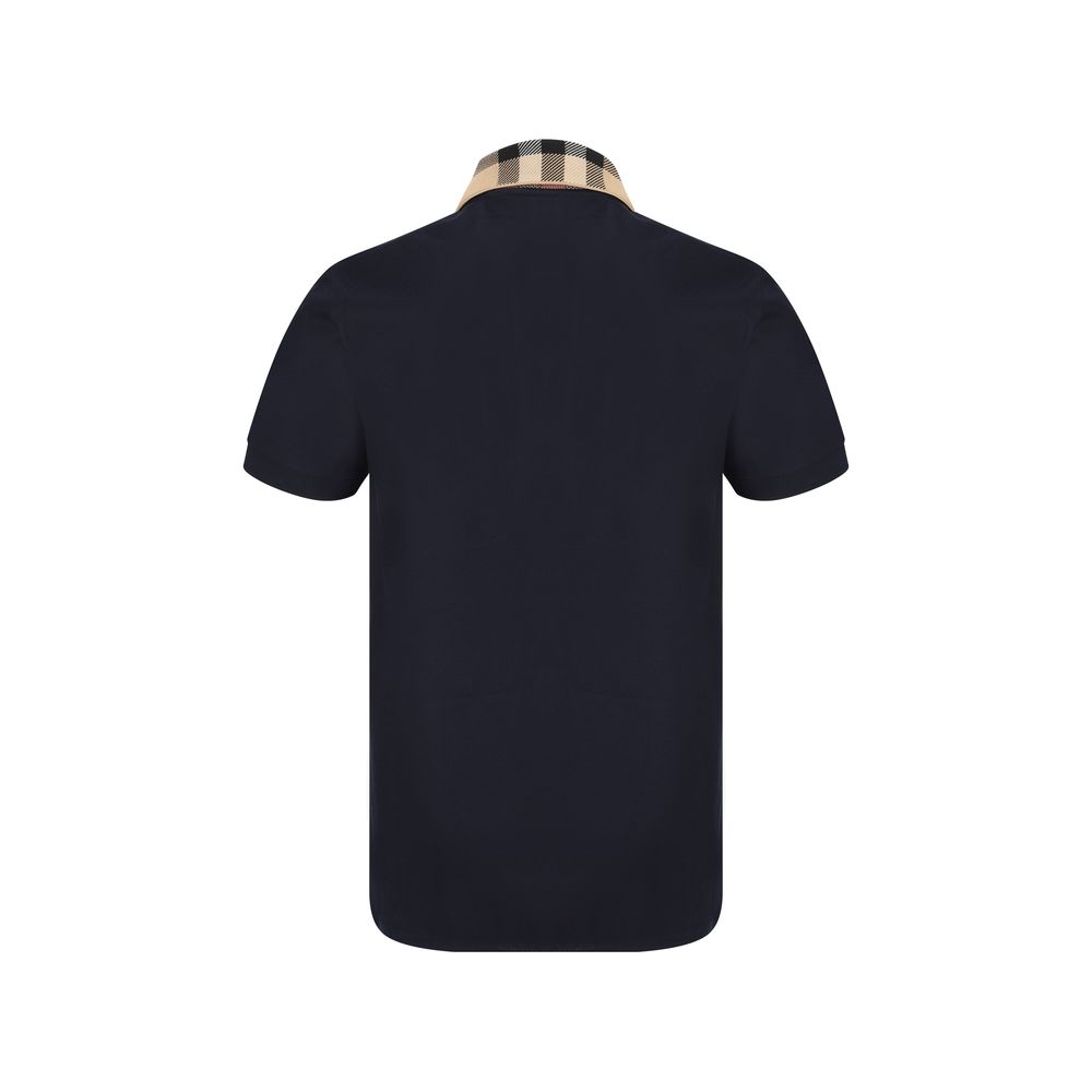 Blue Cotton Polo Shirt Burberry