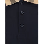 Blue Cotton Polo Shirt Burberry