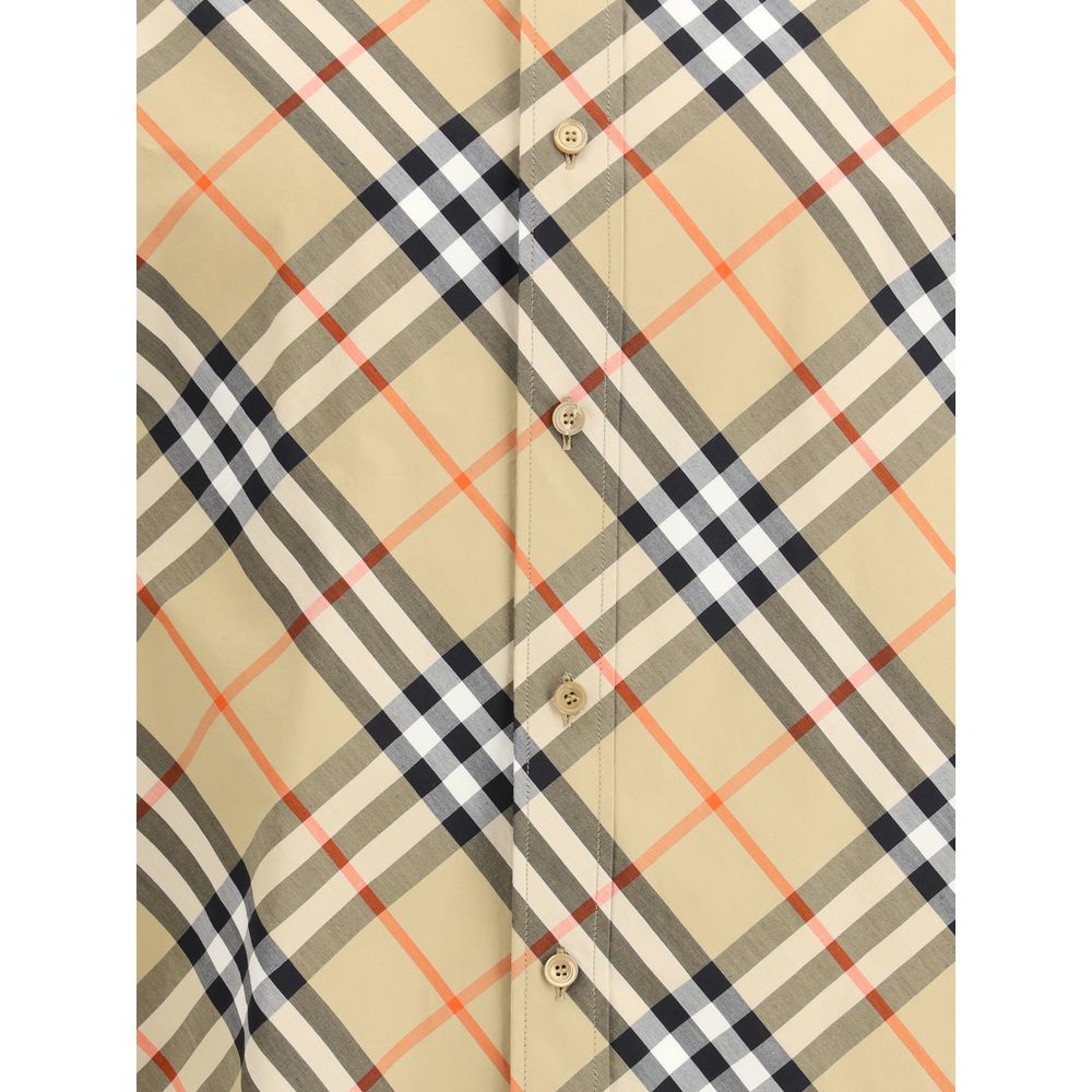 Beige Cotton Pattern Shirt Burberry