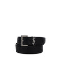 Black Calf Leather Bos Taurus Belt Saint Laurent