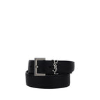 Black Calf Leather Bos Taurus Belt Saint Laurent