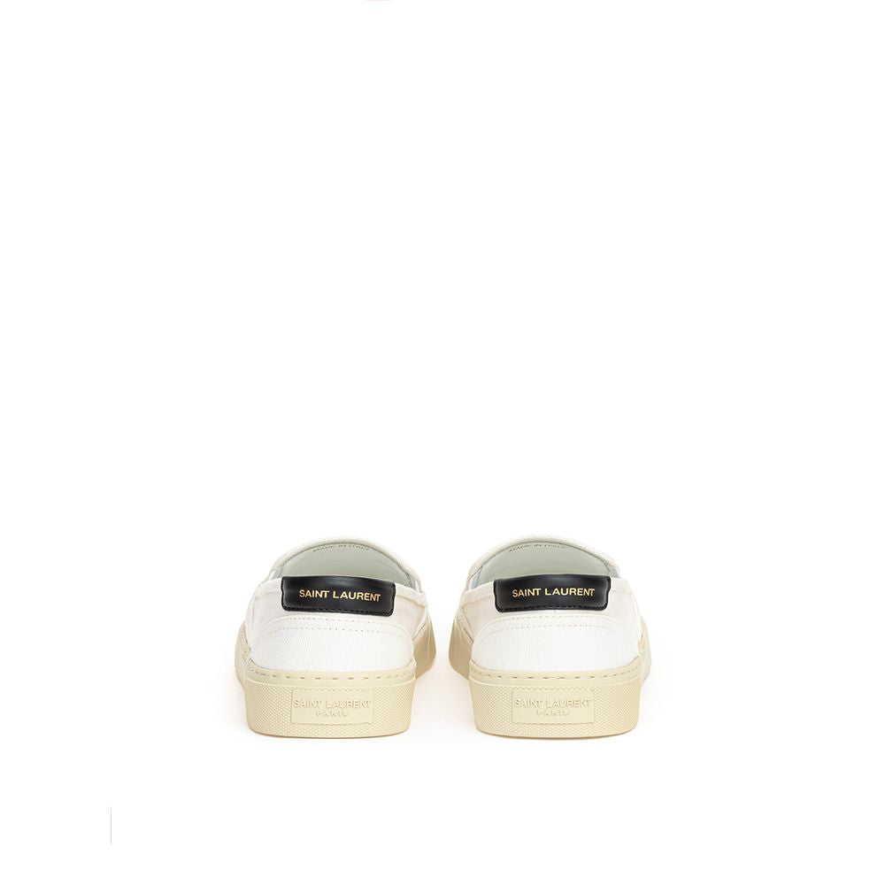 White Cotton Low Top Sneakers Saint Laurent