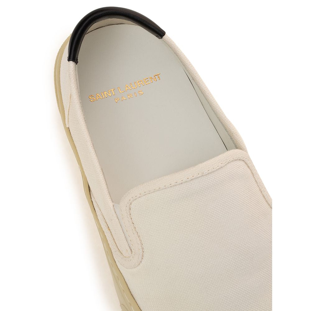 White Cotton Low Top Sneakers Saint Laurent