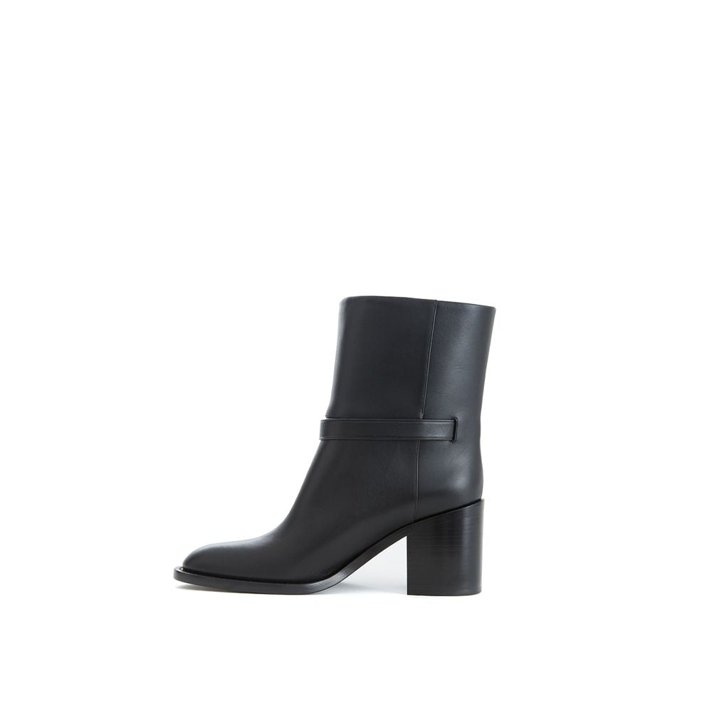 Black Leather Ankle Boots Burberry