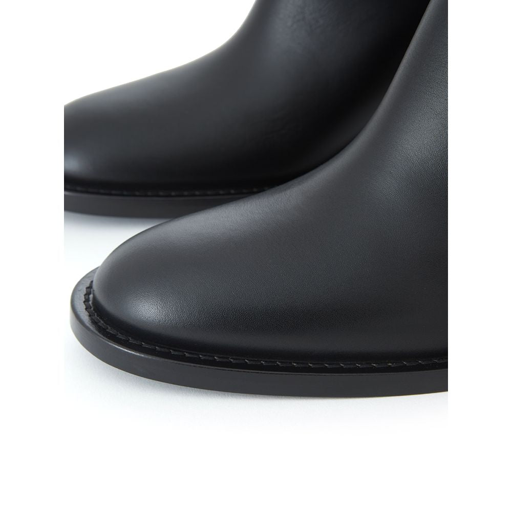 Black Leather Ankle Boots Burberry