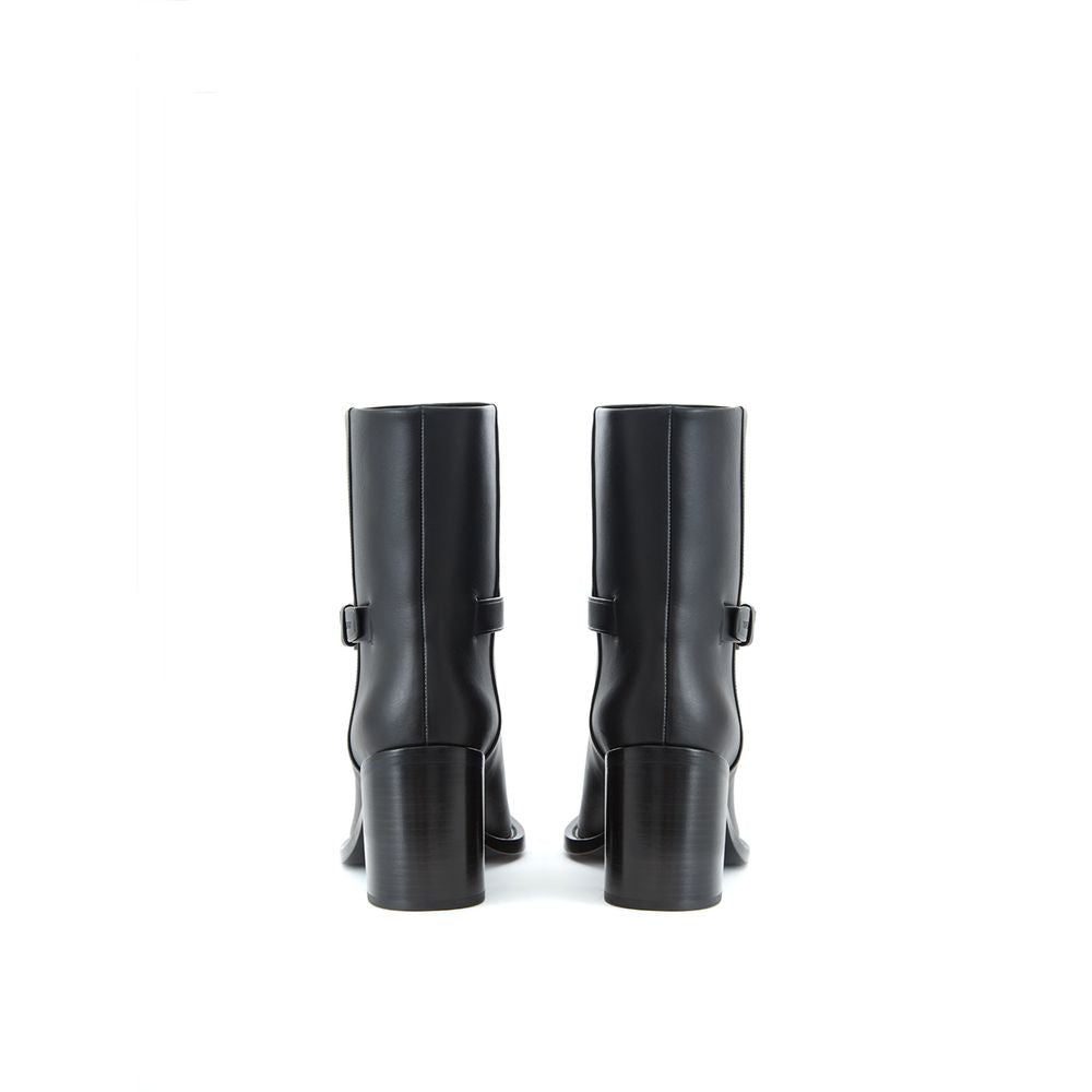 Black Leather Ankle Boots Burberry