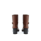 Brown Leather Ankle Boots Burberry