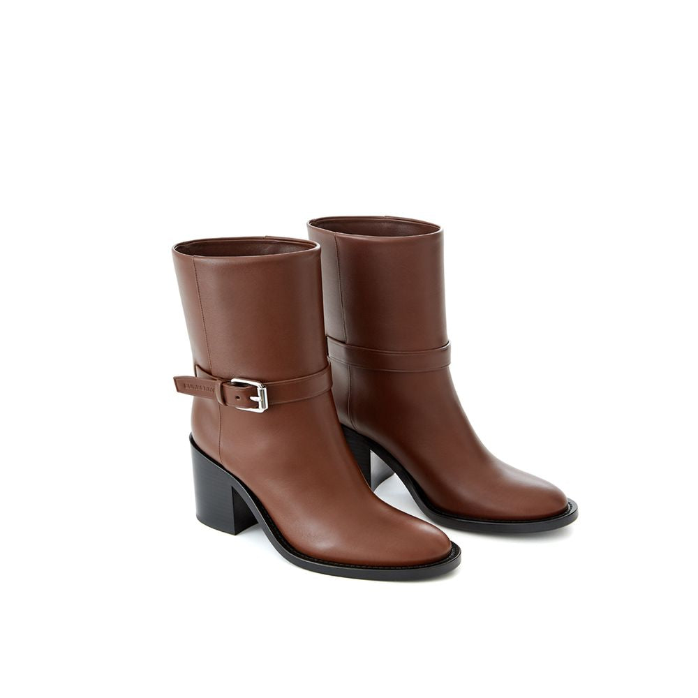 Brown Leather Ankle Boots Burberry