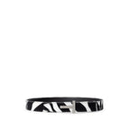 Black And White Leather Regular Belt