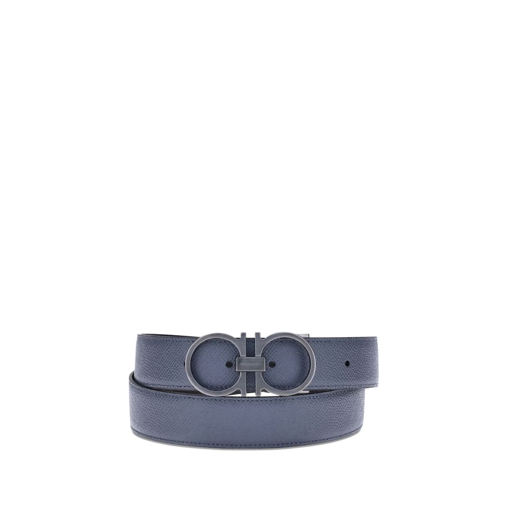 Blue Calf Leather Bos Taurus Regular Belt Ferragamo
