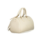 Beige Polyurethane Womens Bag