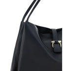 Black Calf Leather Bos Taurus Handbag Ferragamo