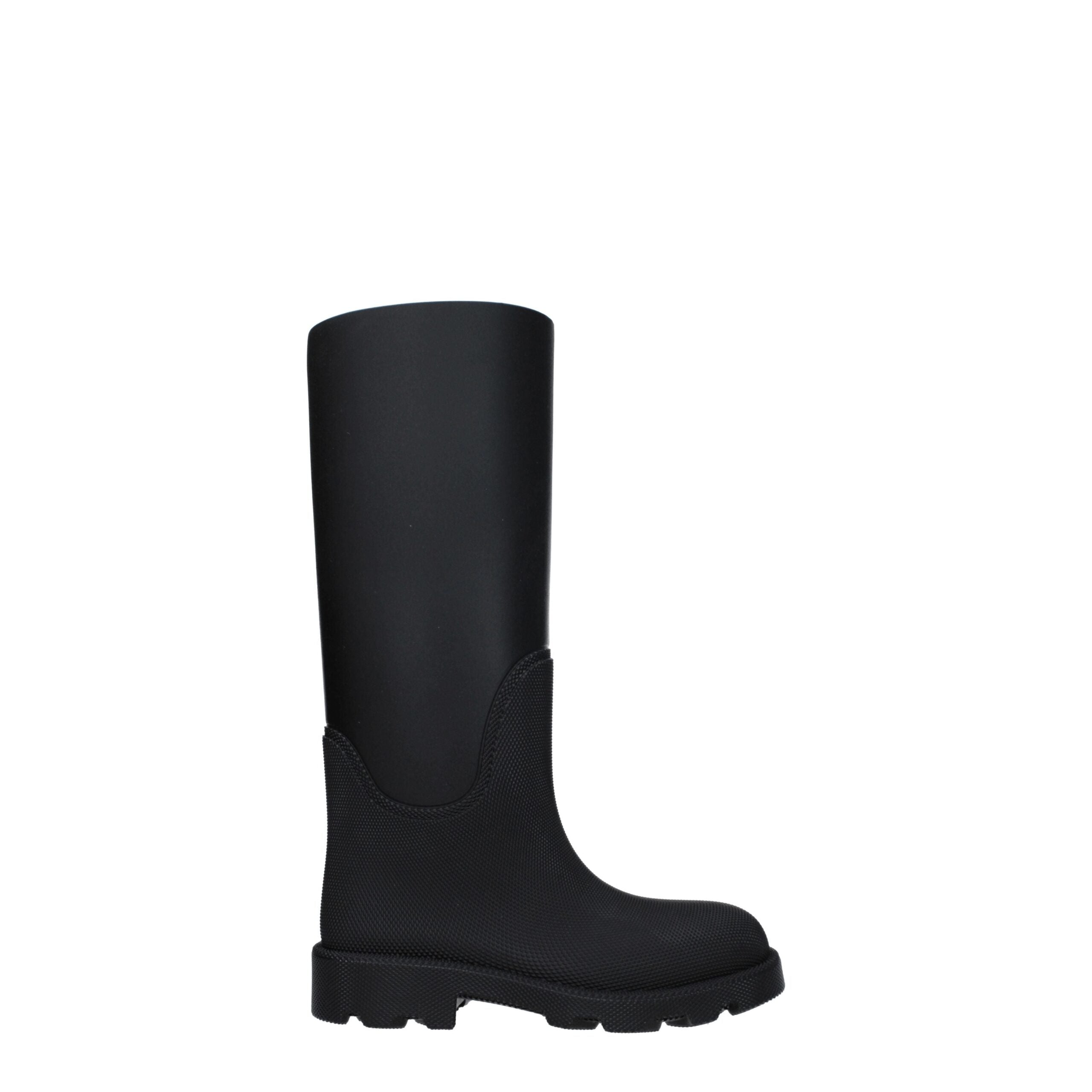 Black Cotton Rain Boots Burberry