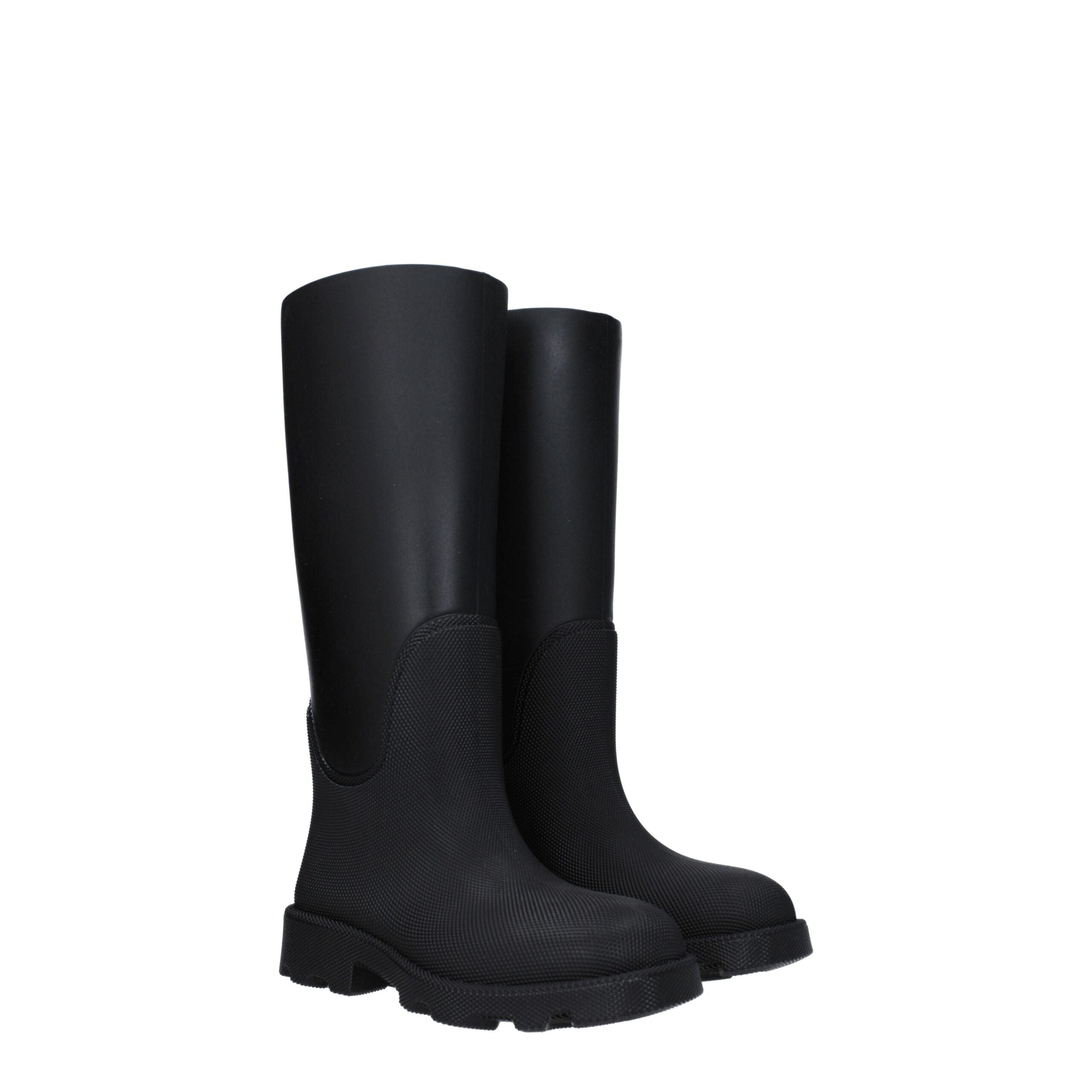 Black Cotton Rain Boots Burberry