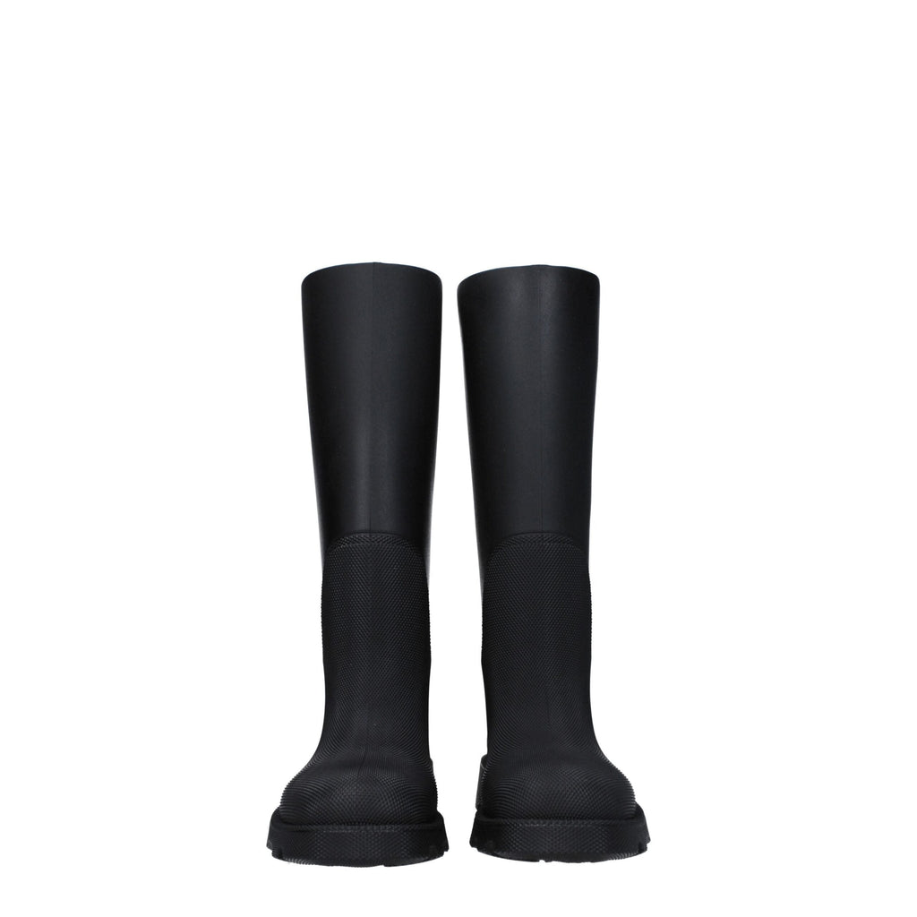 Black Cotton Rain Boots Burberry
