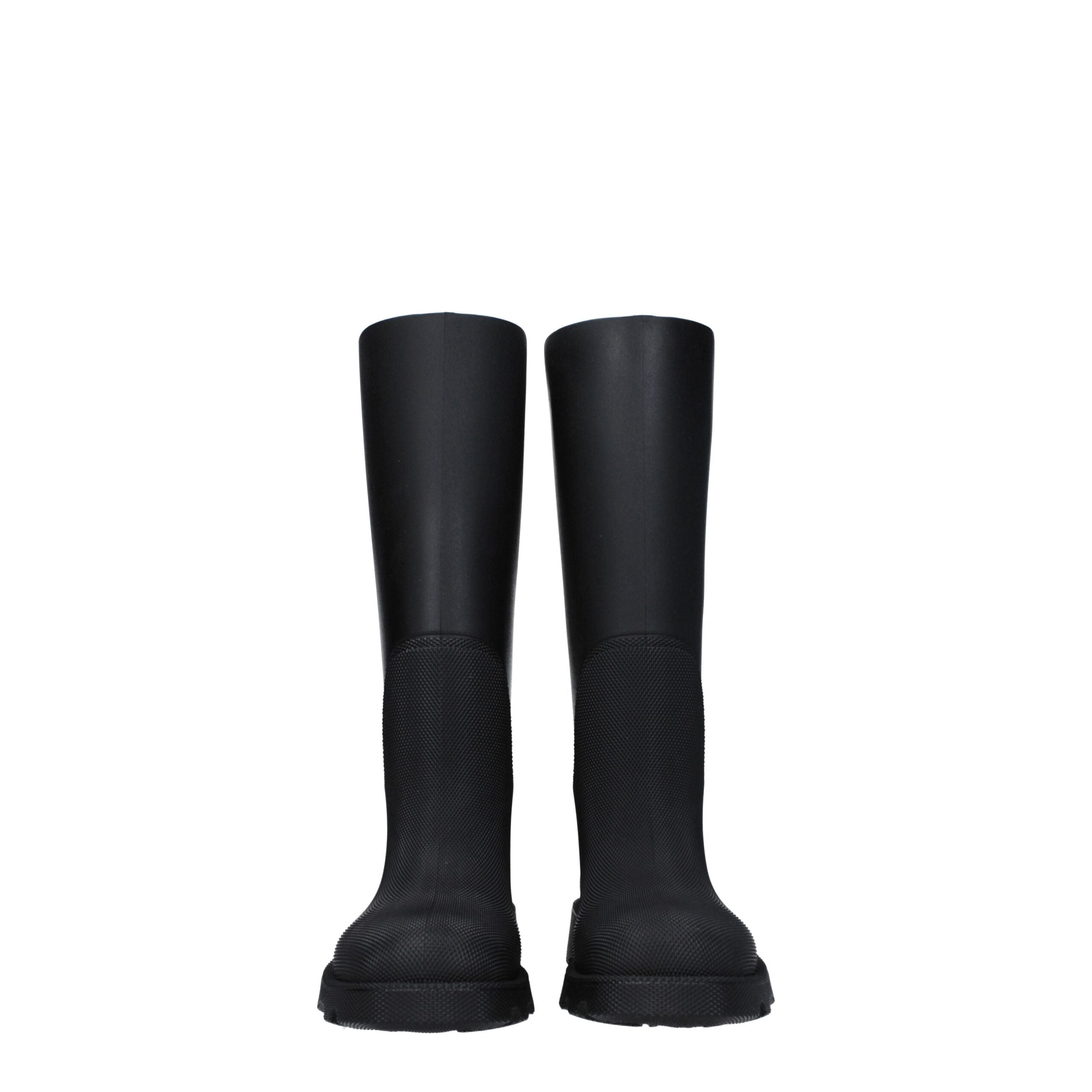 Black Cotton Rain Boots Burberry