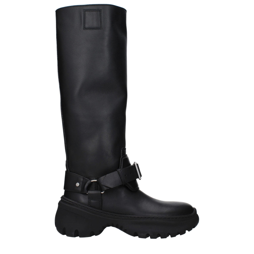 Black Leather Boots Burberry