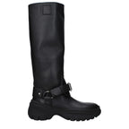 Black Leather Boots Burberry