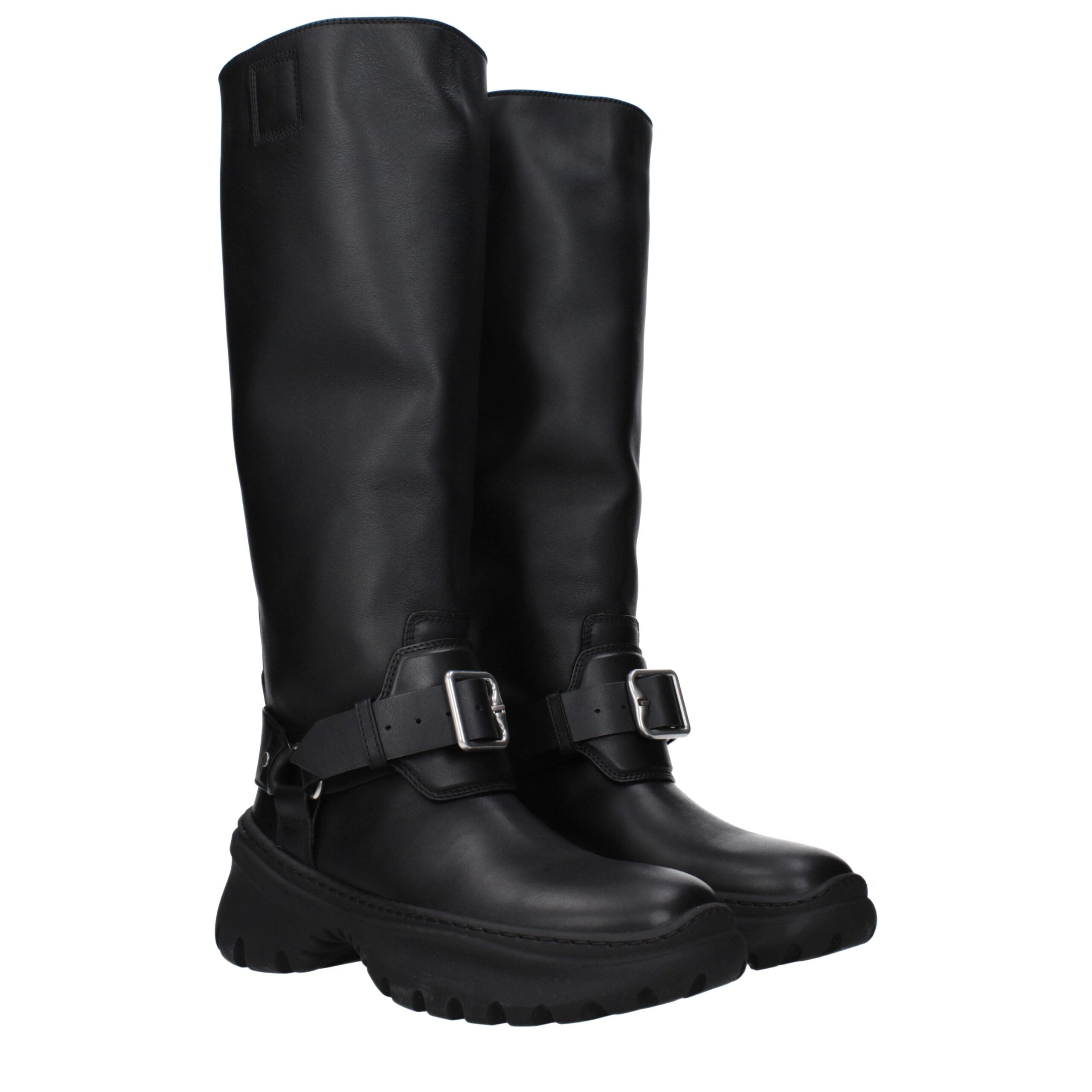Black Leather Boots Burberry