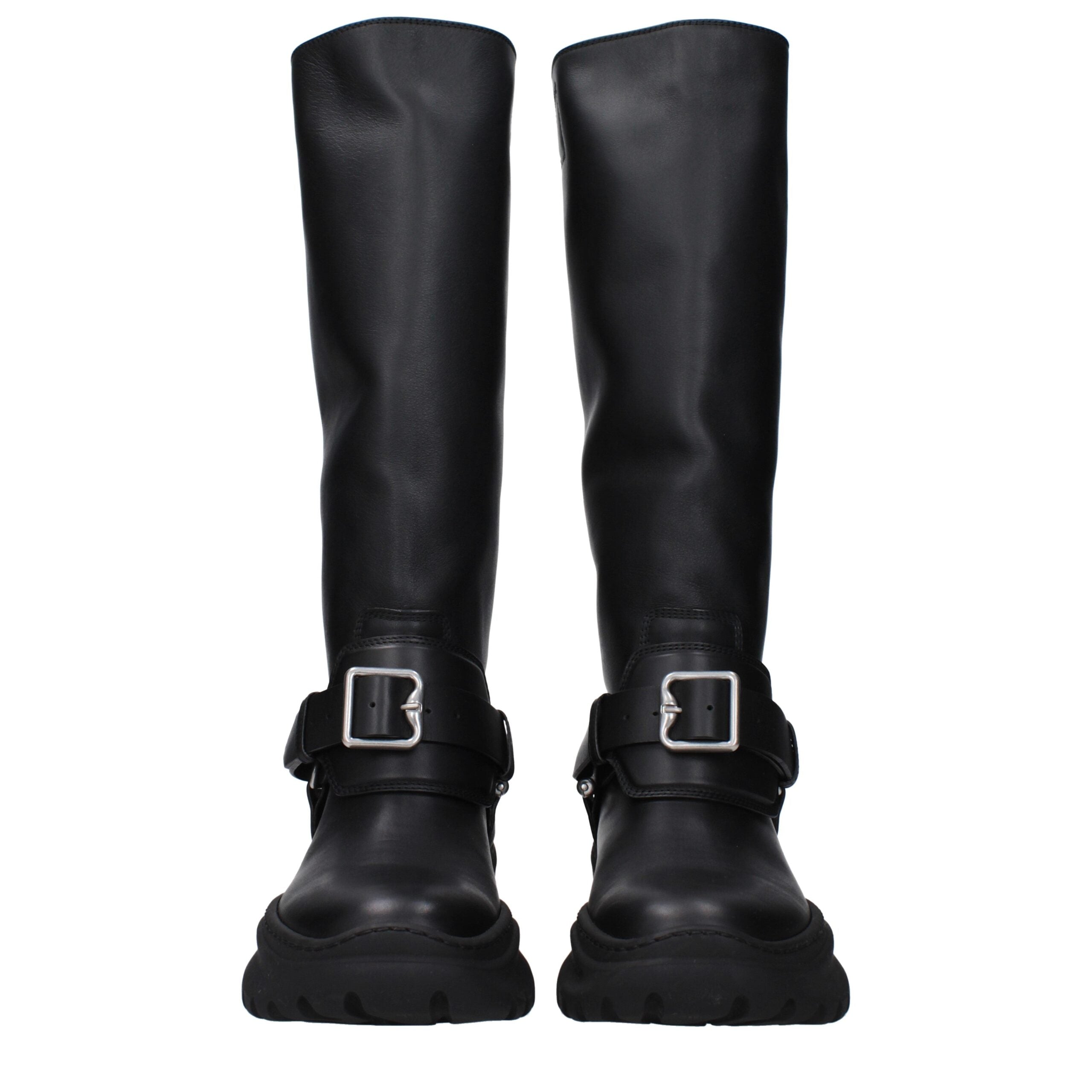 Black Leather Boots Burberry