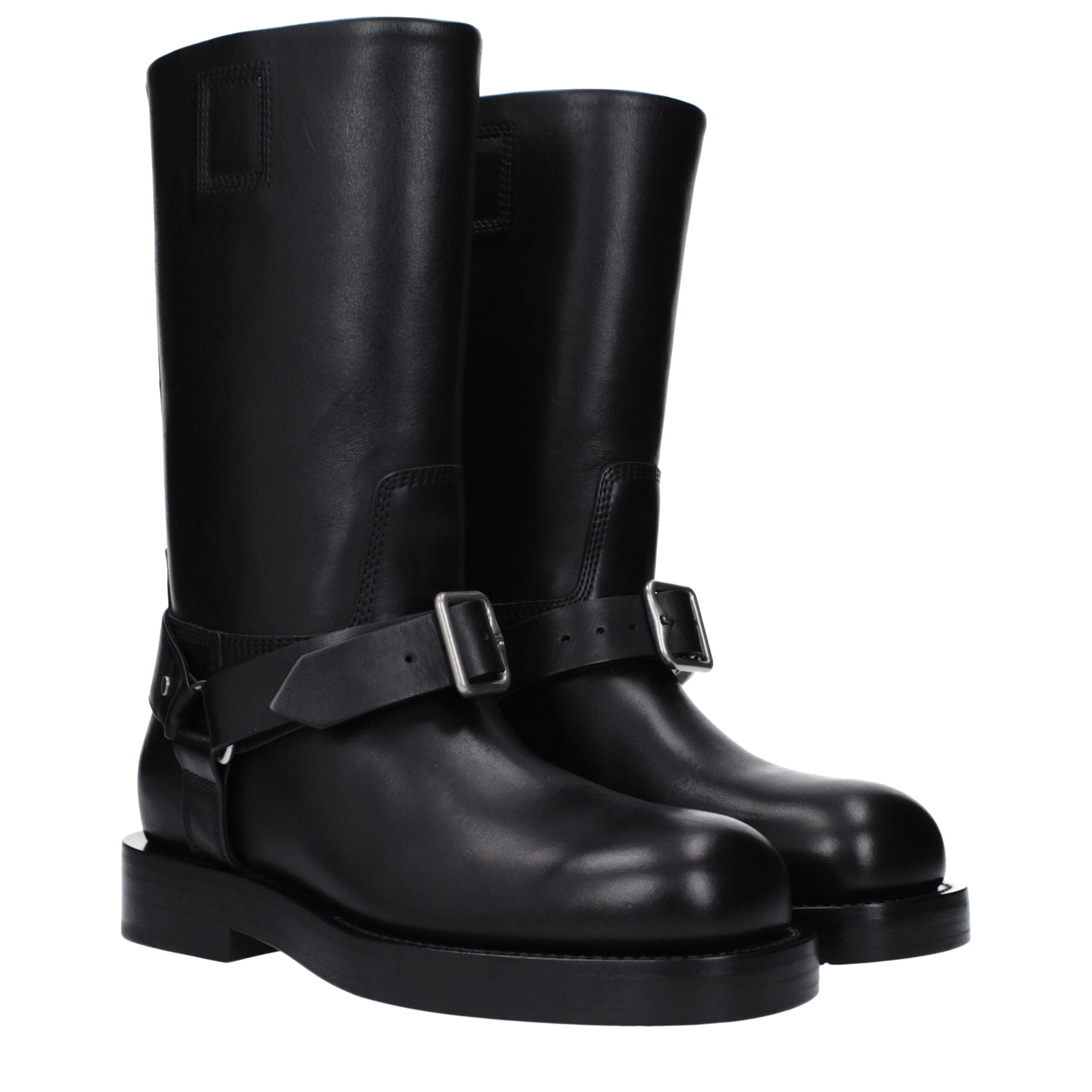 Black Leather Boots Burberry