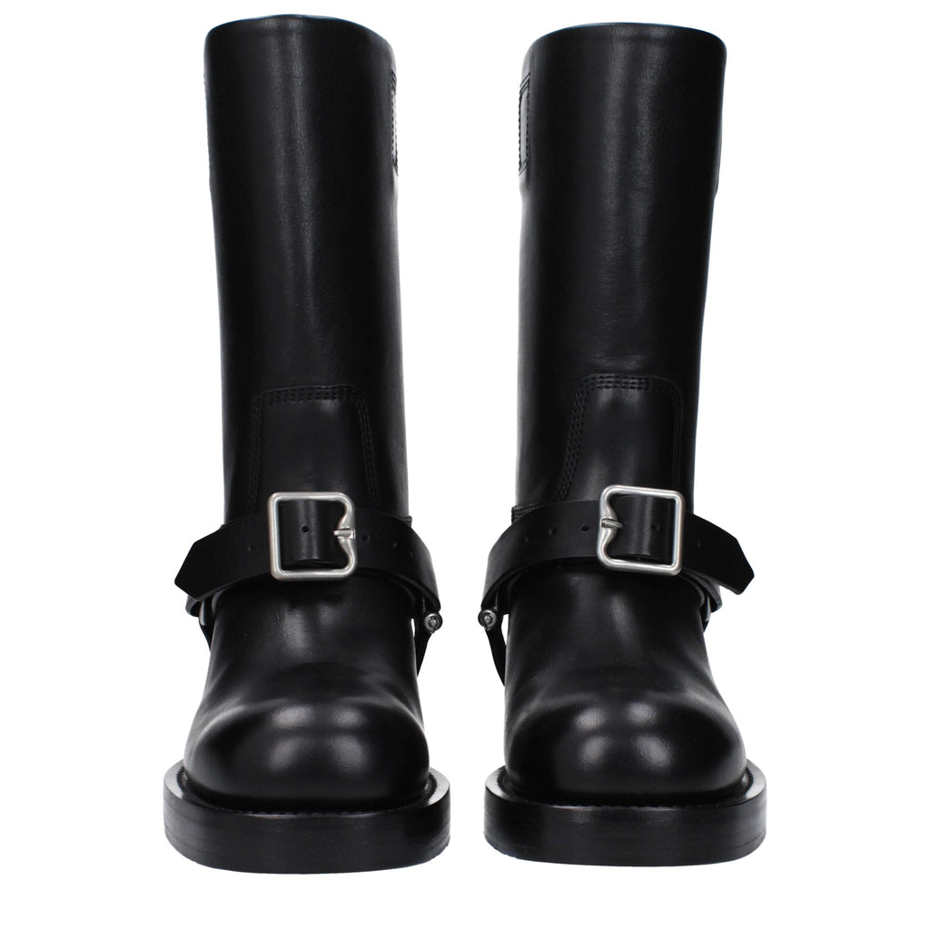 Black Leather Boots Burberry