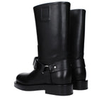 Black Leather Boots Burberry
