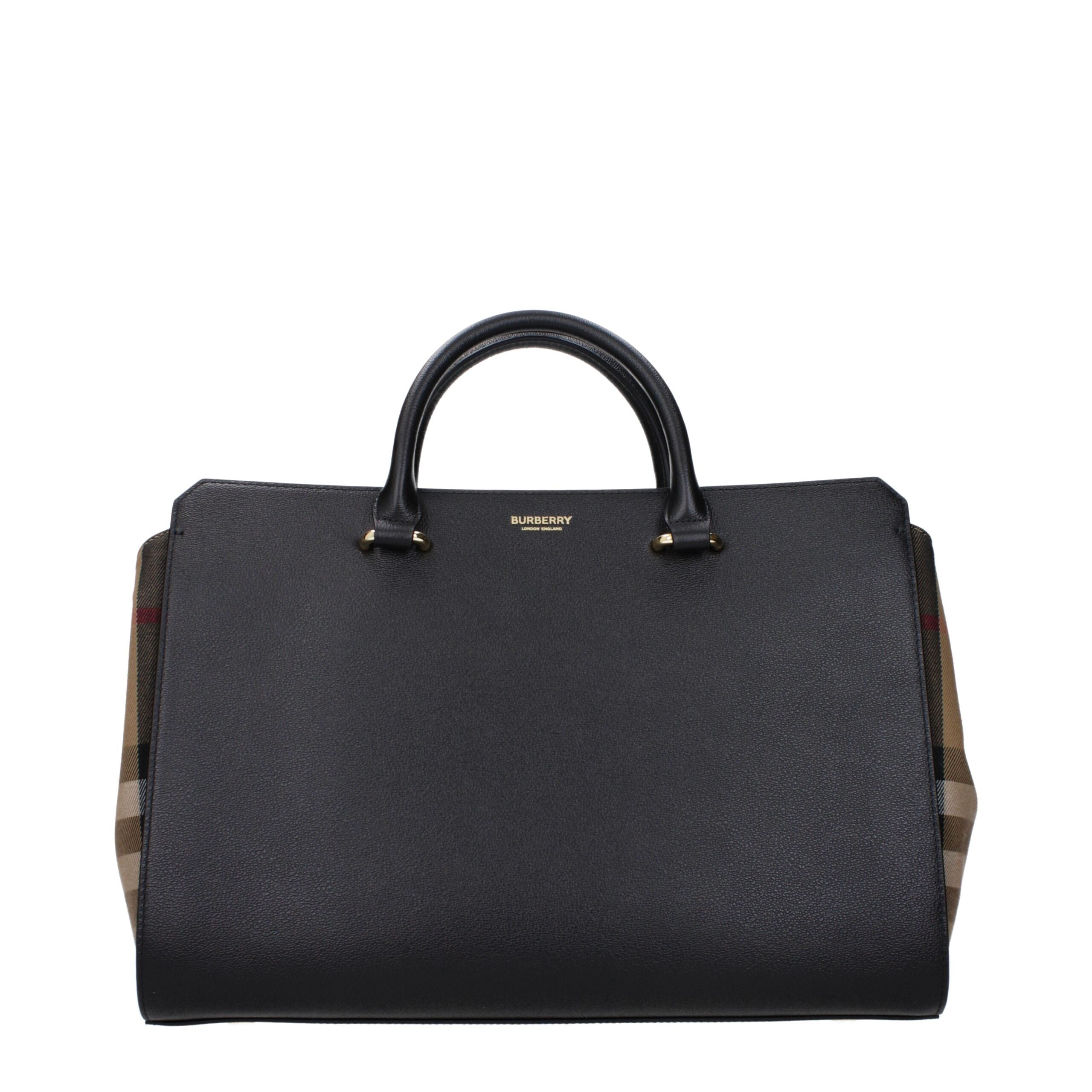 Black Leather Handbag Burberry