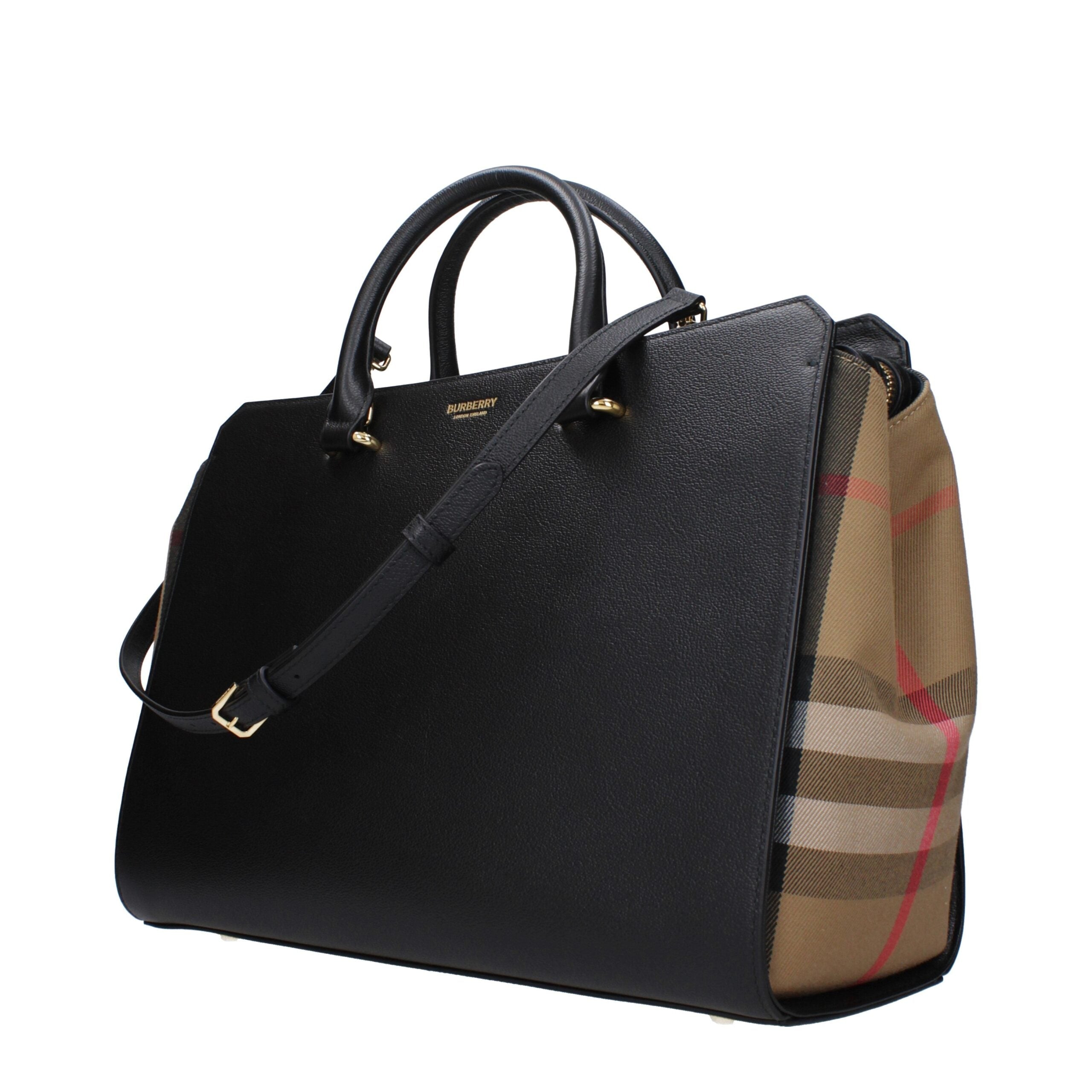 Black Leather Handbag Burberry
