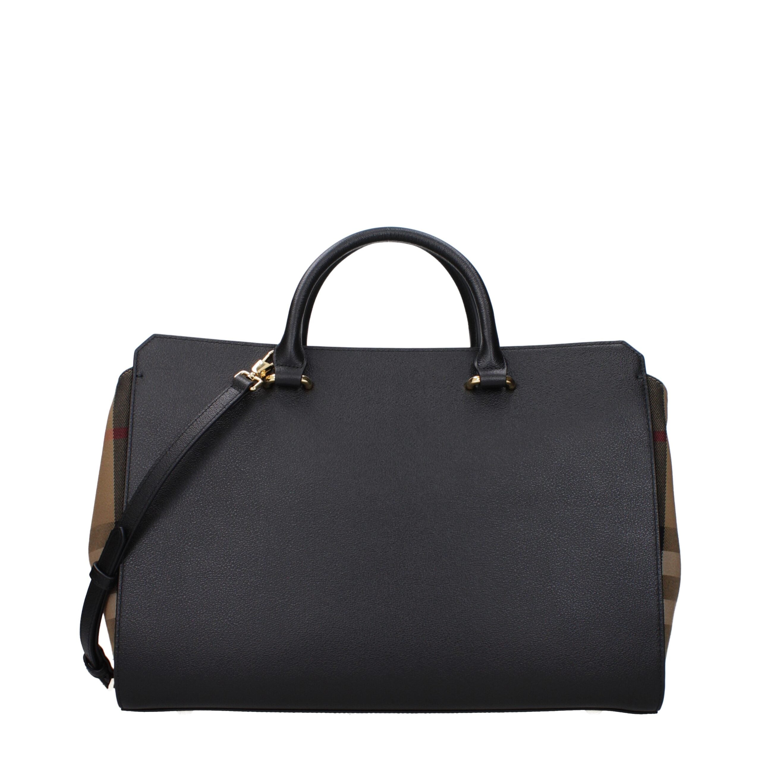 Black Leather Handbag Burberry