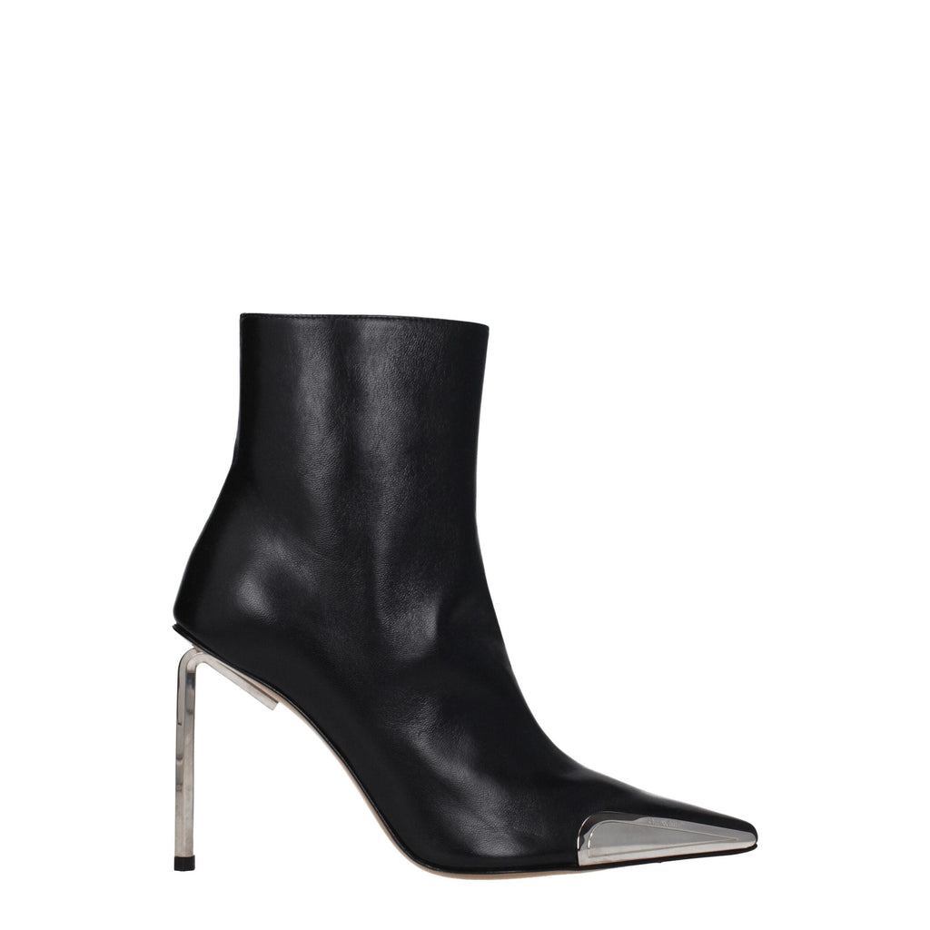 Black Leather Ankle Boots Off-White