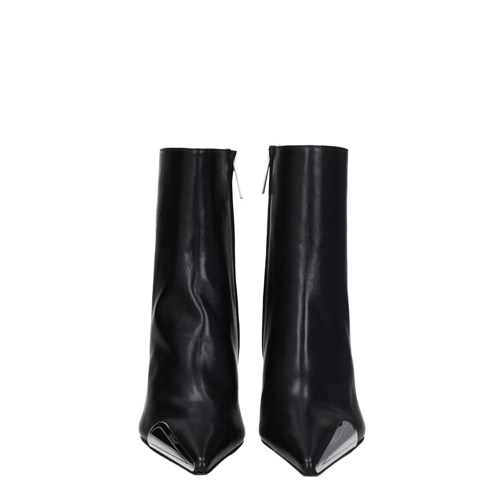 Black Leather Ankle Boots Off-White