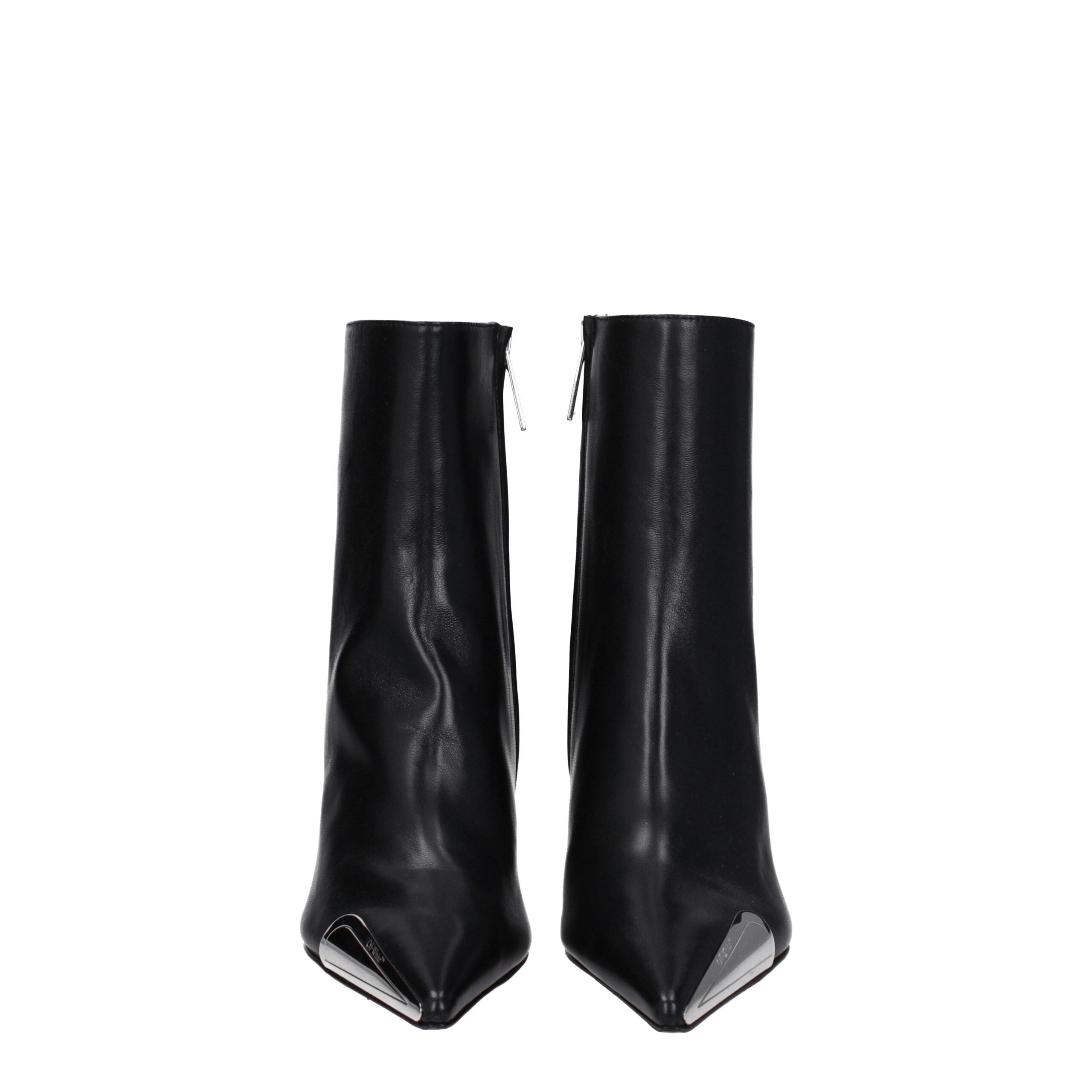 Black Leather Ankle Boots Off-White