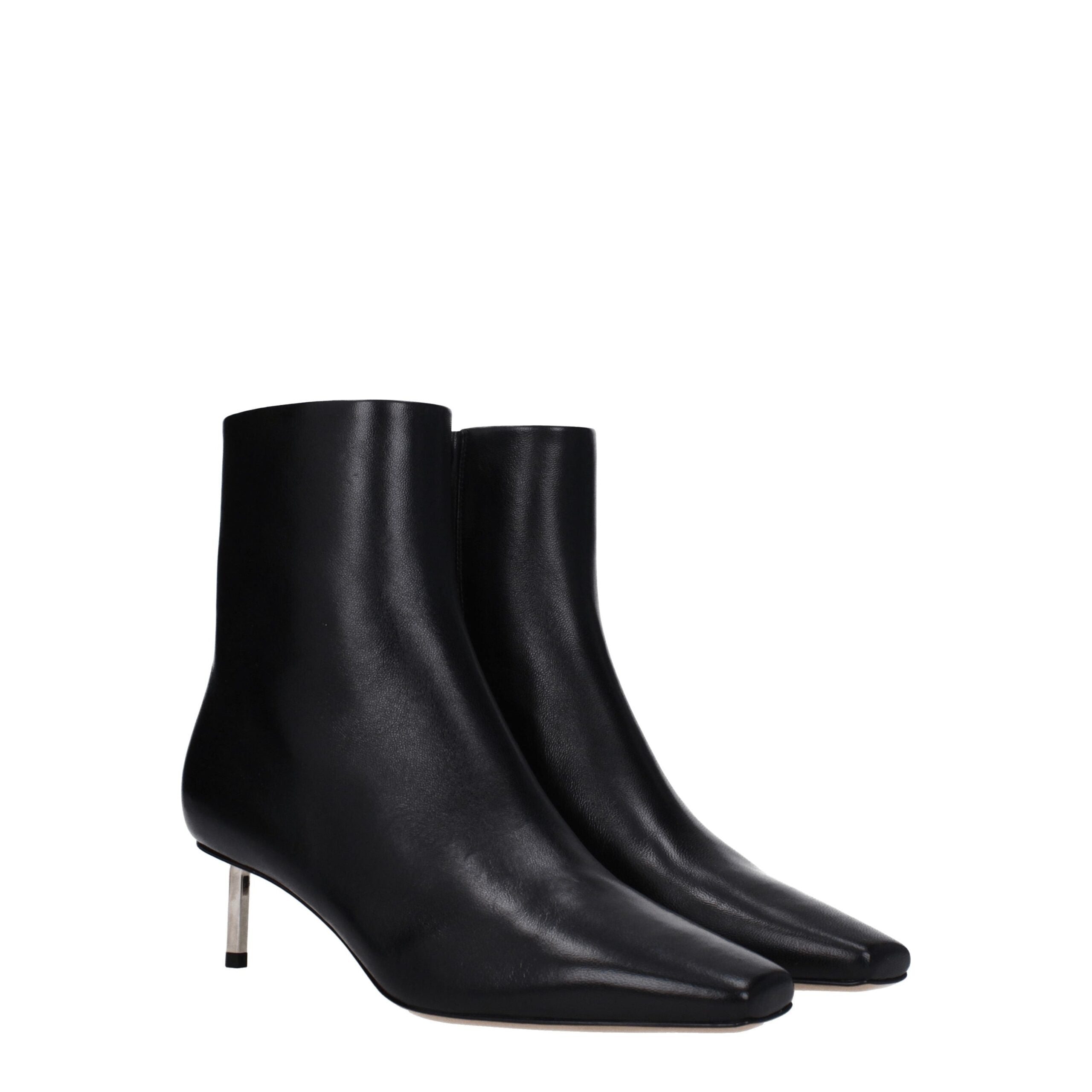 Black Leather Ankle Boots Off-White