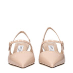 Pink Leather Mid Heel Pumps Jimmy Choo