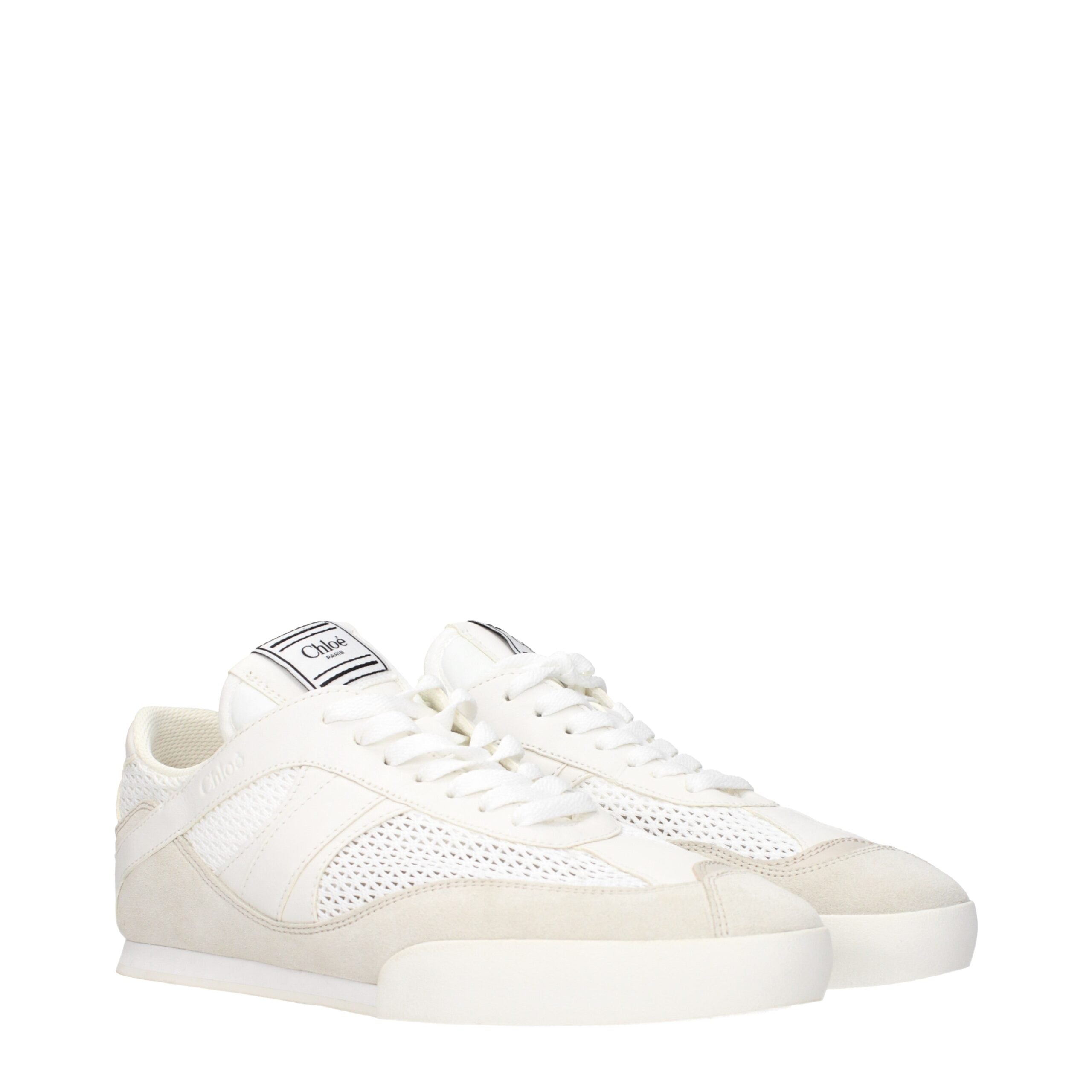 White Fabric Low Top Sneakers Chloé
