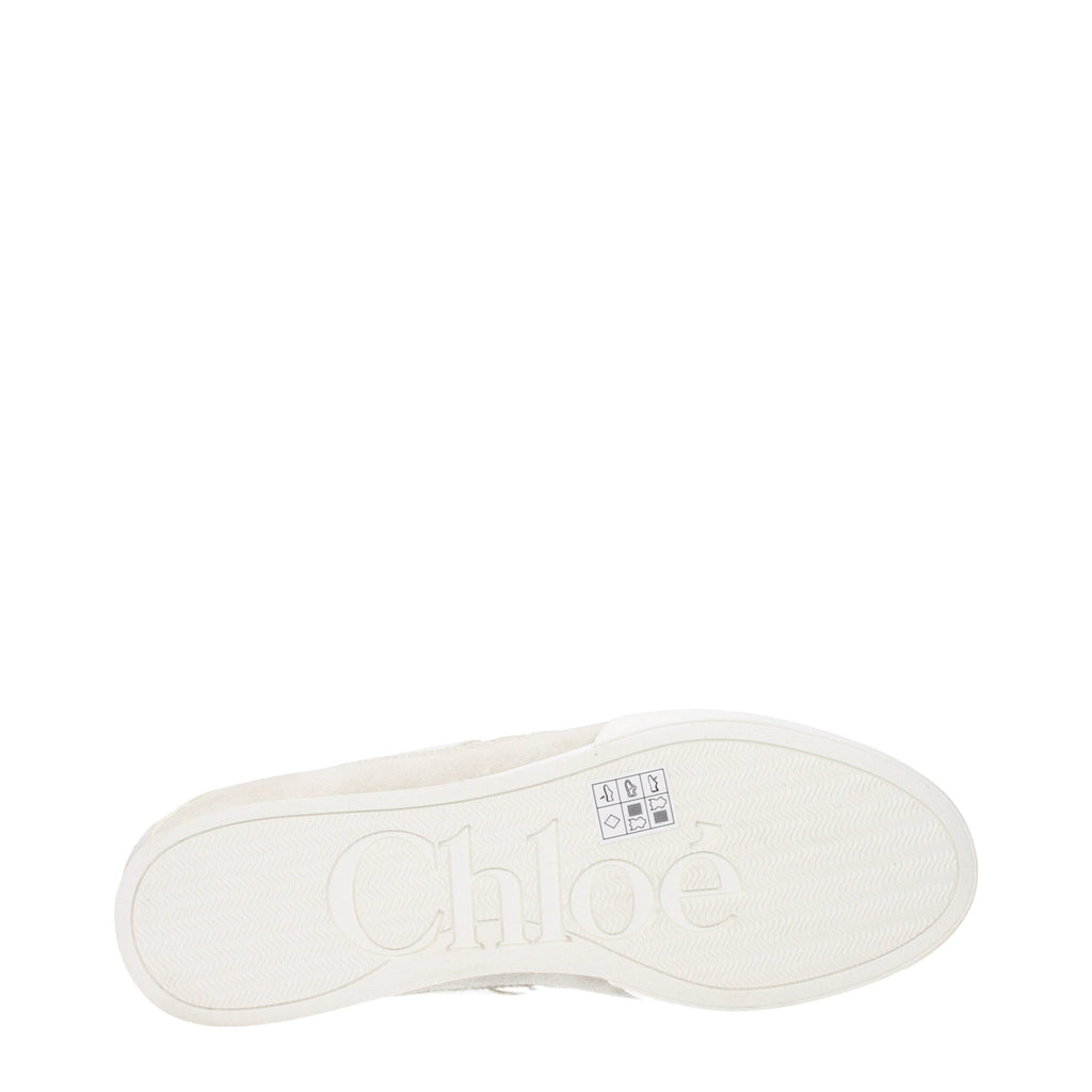 White Fabric Low Top Sneakers Chloé