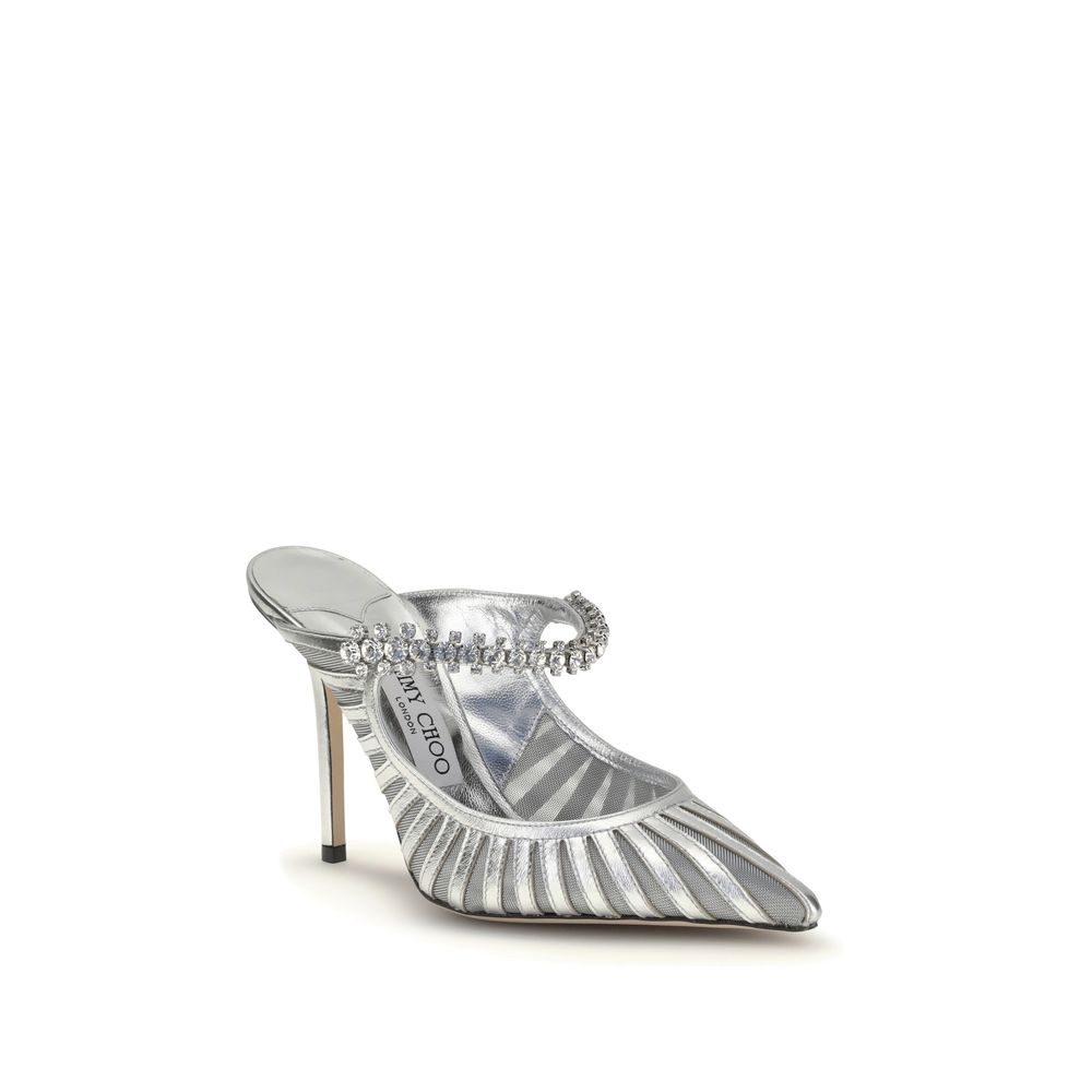 Silver Leather High Heel Pumps Jimmy Choo