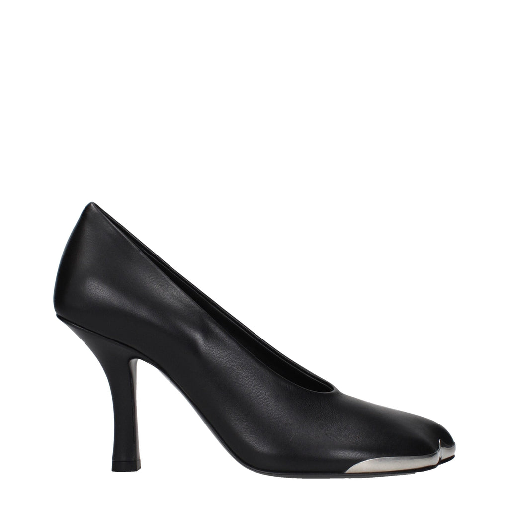 Black Leather High Heel Pumps Burberry
