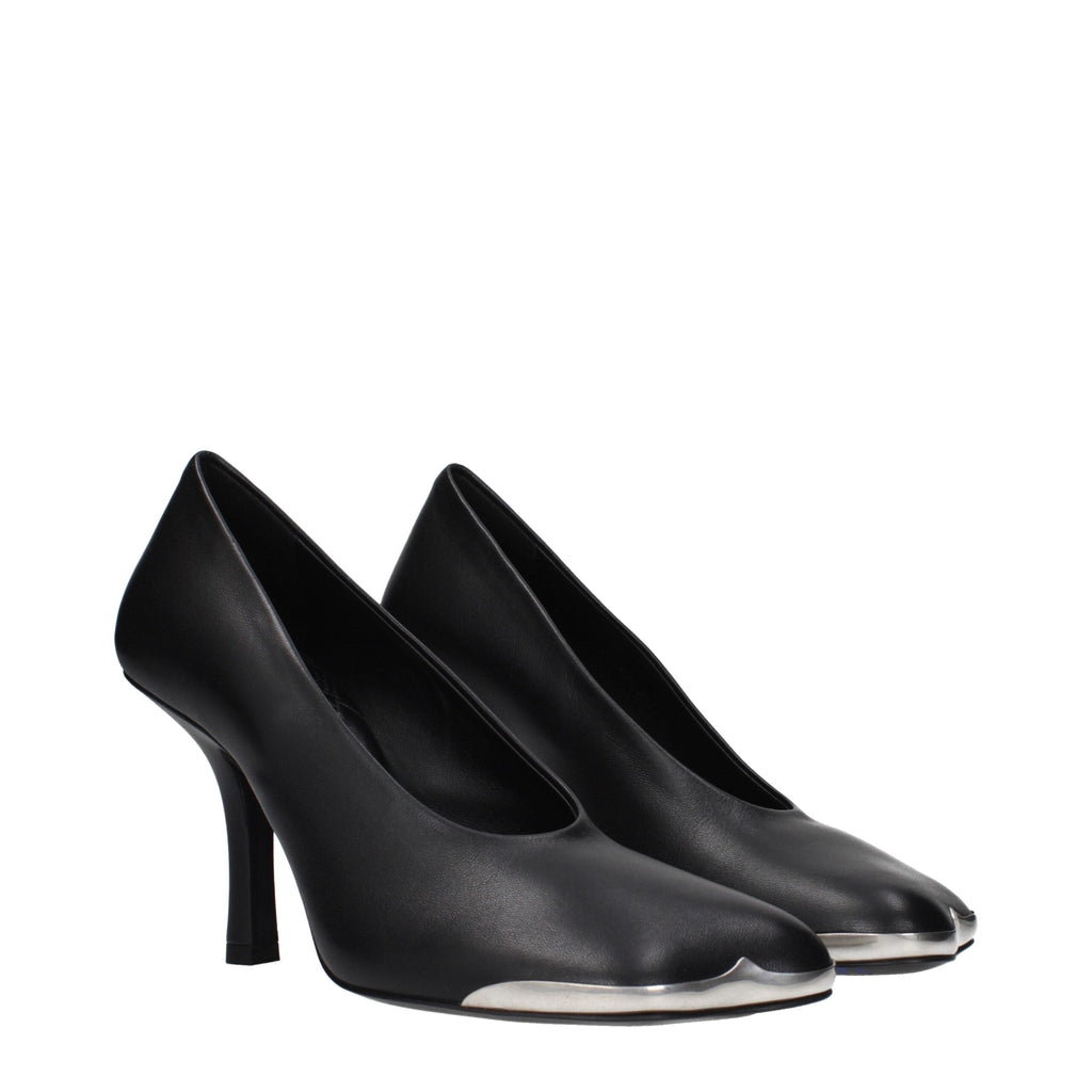 Black Leather High Heel Pumps Burberry