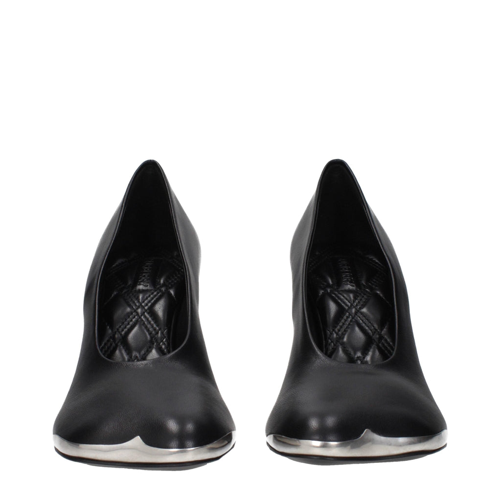 Black Leather High Heel Pumps Burberry