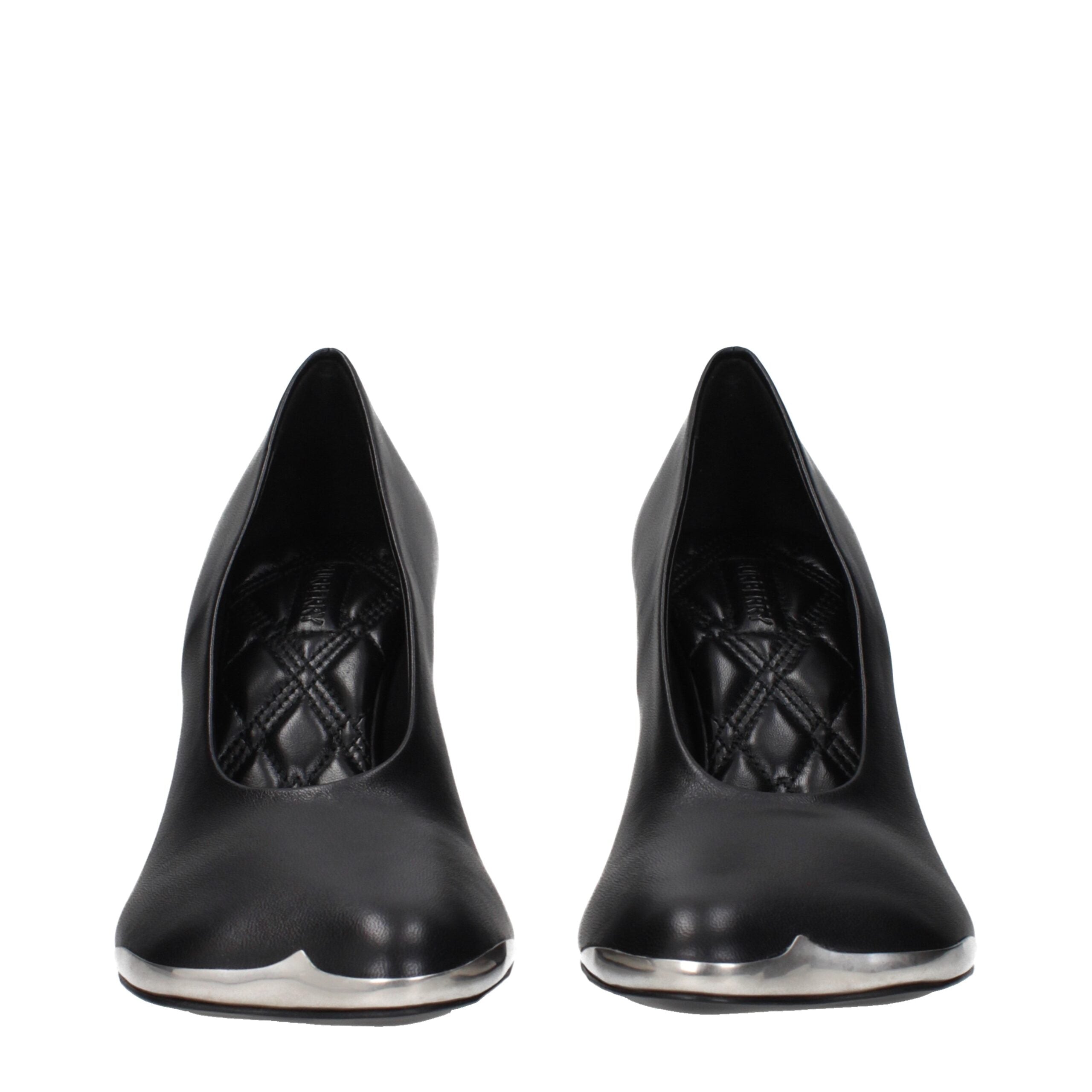 Black Leather High Heel Pumps Burberry