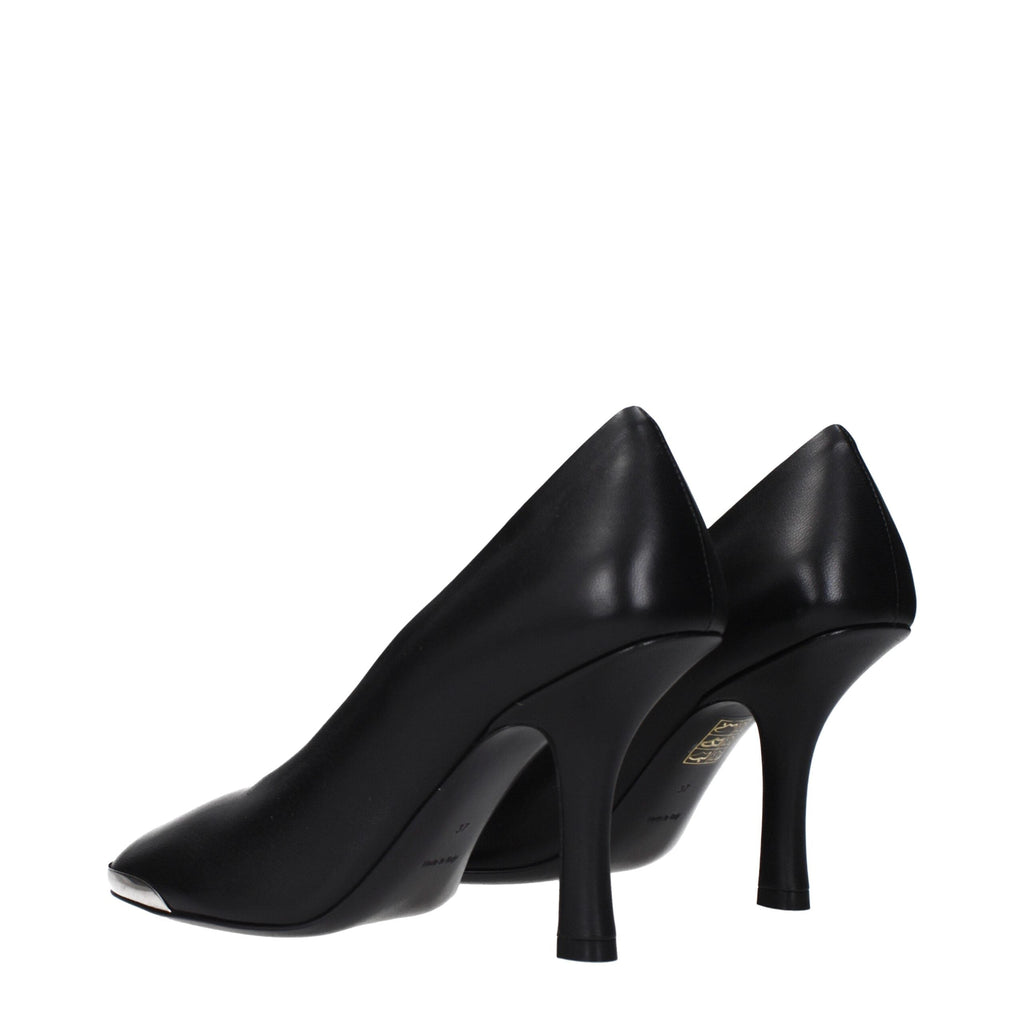 Black Leather High Heel Pumps Burberry